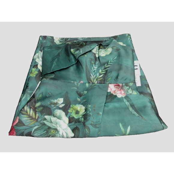 Kay Unger Floral Mikado Strapless Bodice Faux Wrap Front Slit Dress Size 6 - Picture 6 of 7